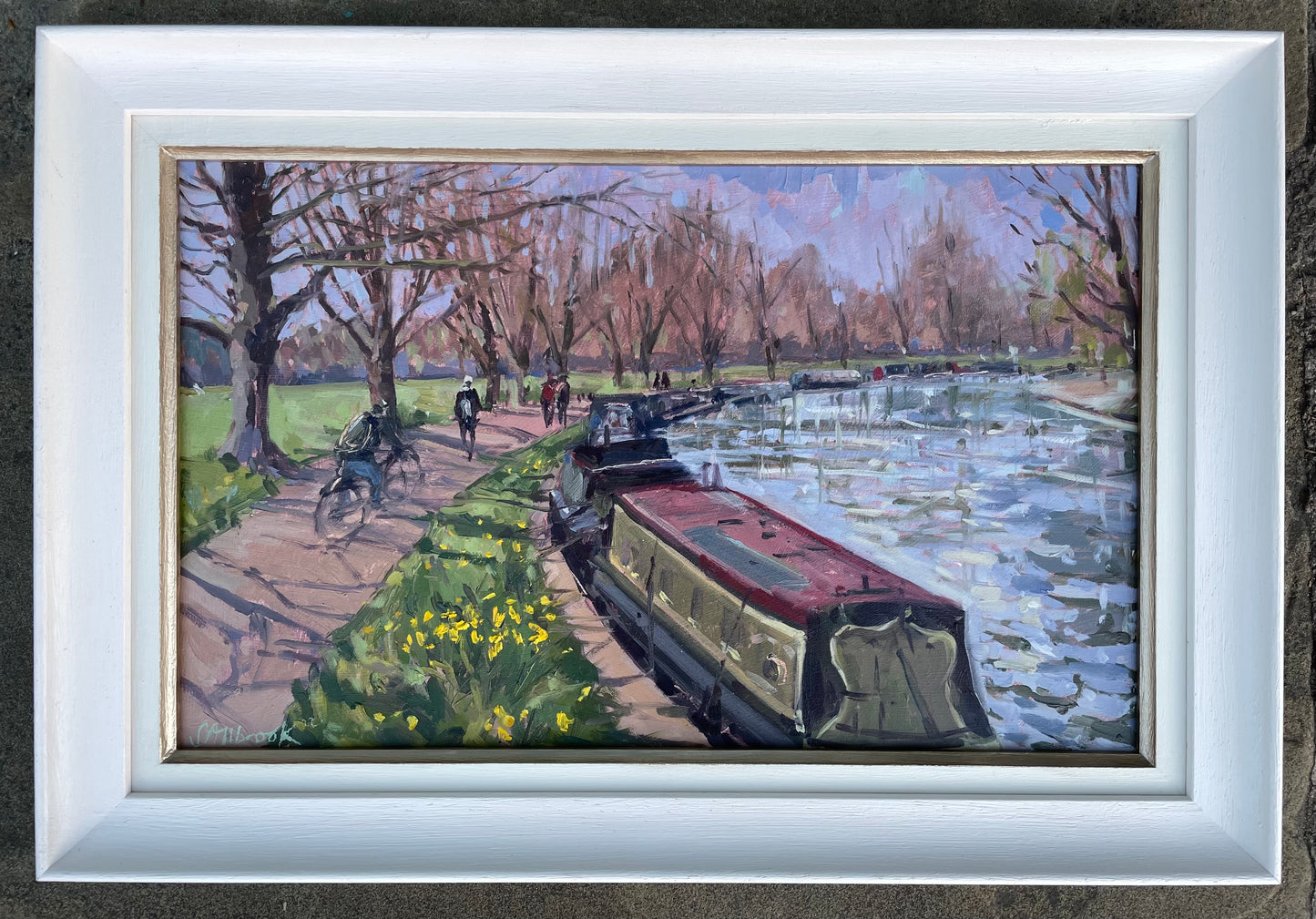 Allbrook, Sarah - 'Daffodils & Houseboats, Midsummer Common, Cambridge