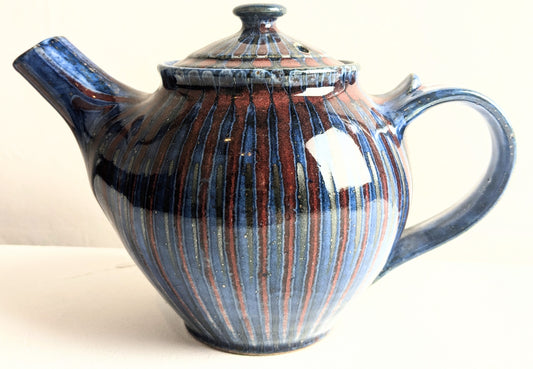 Goldsmith, Robert- Blue and purple striped teapot