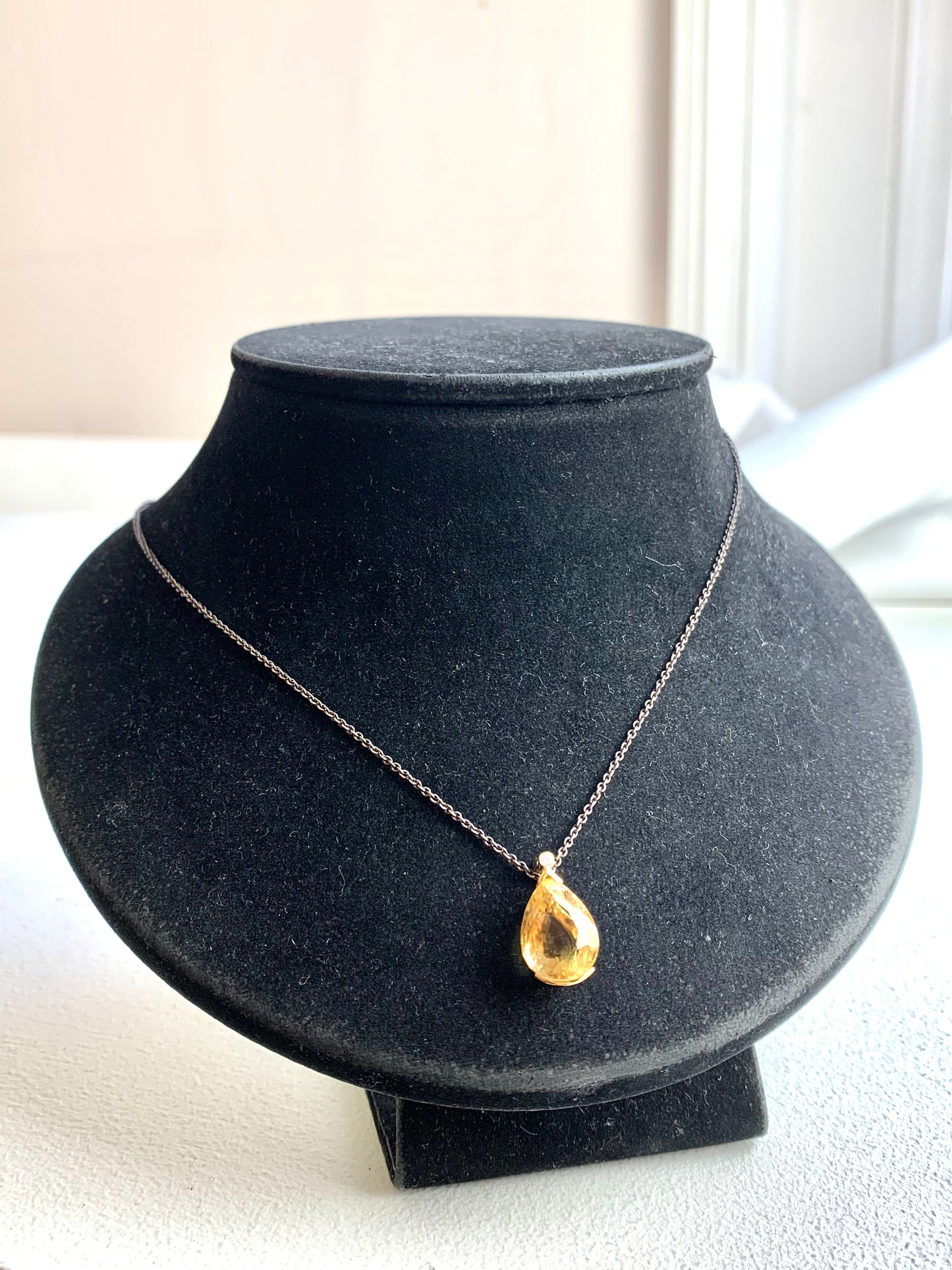 Heaslip, Natasha - Pear Shaped Citrine & Diamond Necklace
