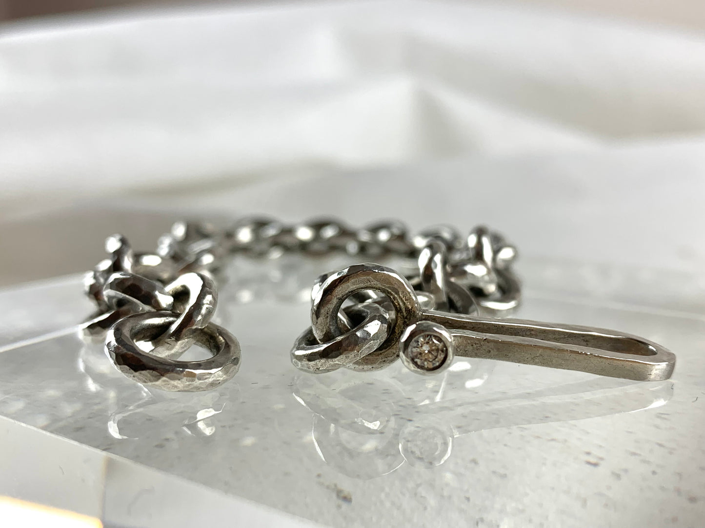 Betts, Malcolm - Silver Hammered Link Bracelet