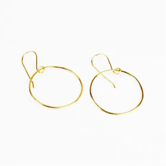 Bruun, Birgitte – Gold Hook Circular Earrings | Birgitte Bruun | Primavera Gallery