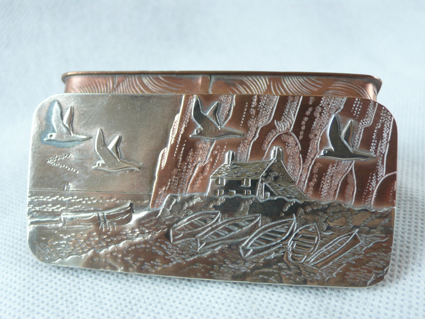 C J Van Dop tin: 'South Coast (with birds)'