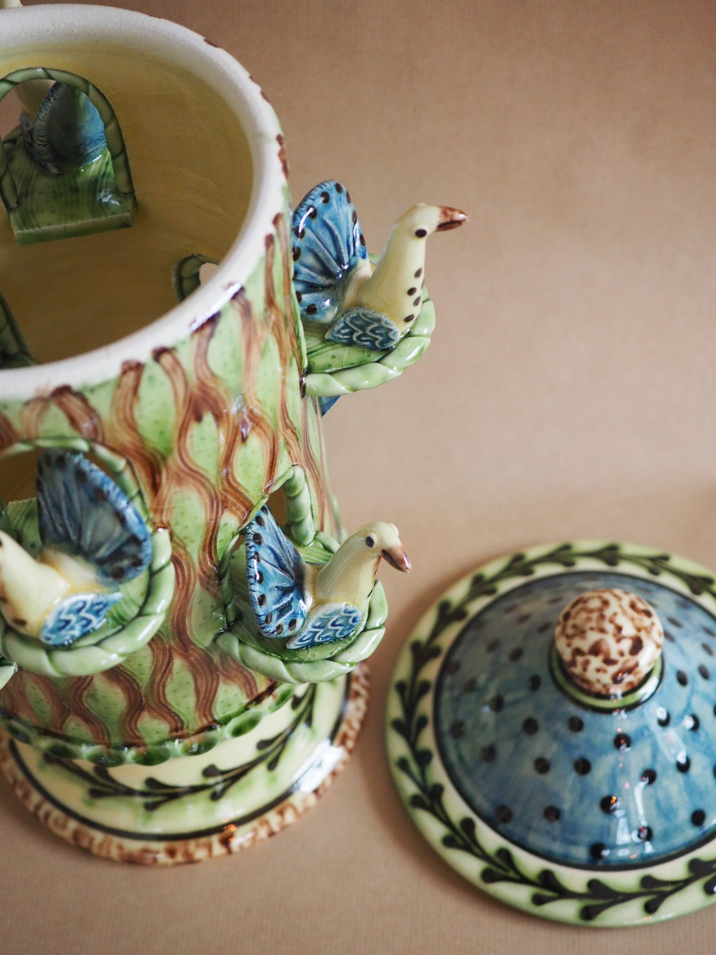 Young, Paul – Lidded Pot With Birds