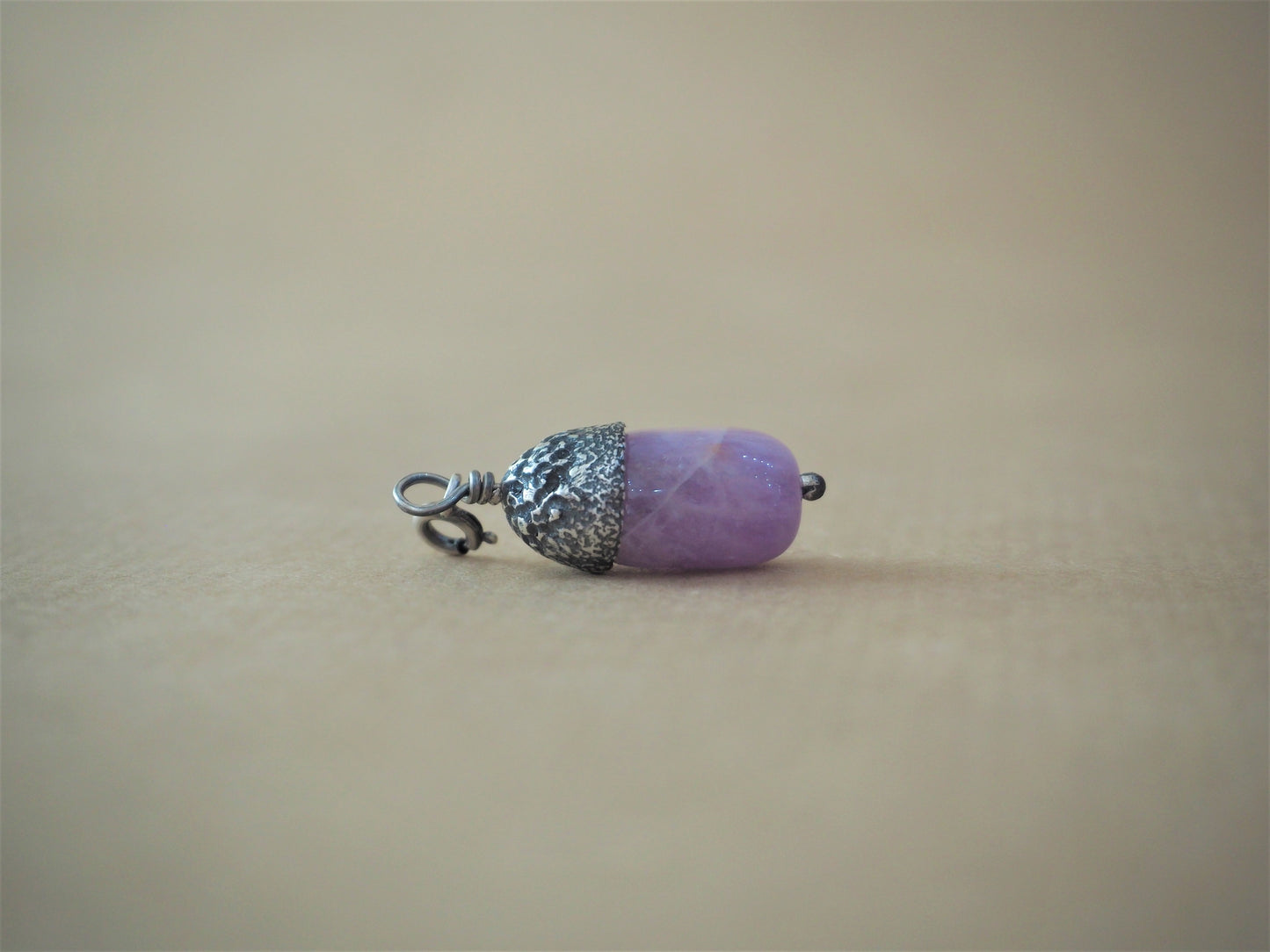 High, Charlie - Amethyst and Oxidised Silver Acorn Pendant