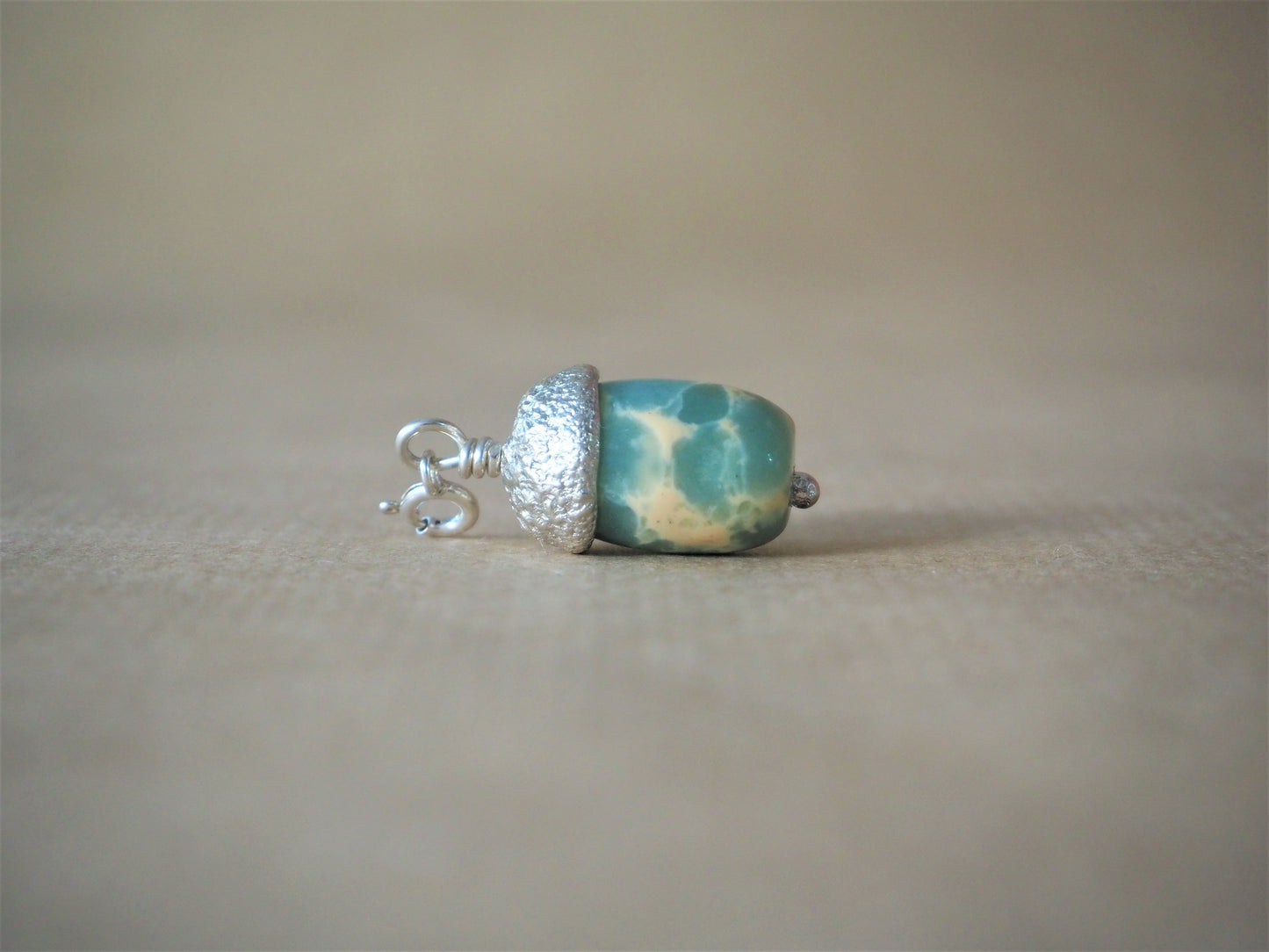 High, Charlie - Amazonite and Silver Acorn Pendant