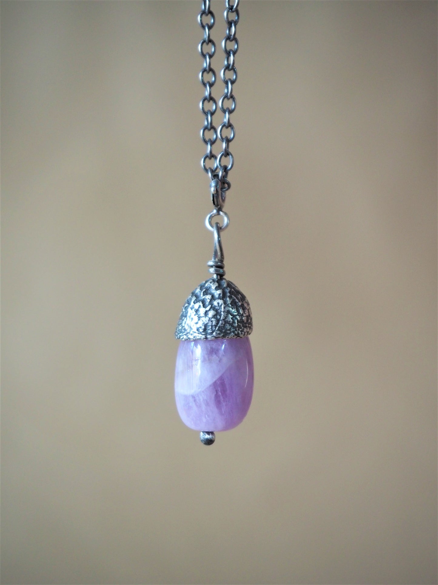 High, Charlie - Amethyst and Oxidised Silver Acorn Pendant