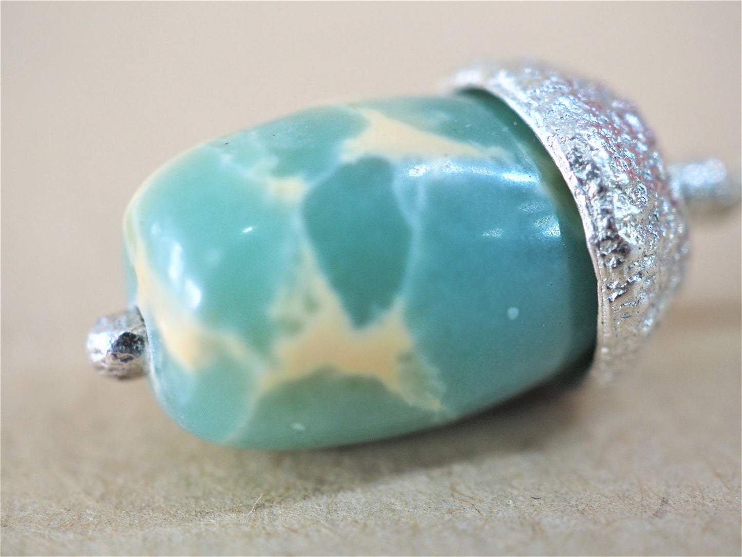 High, Charlie - Amazonite and Silver Acorn Pendant