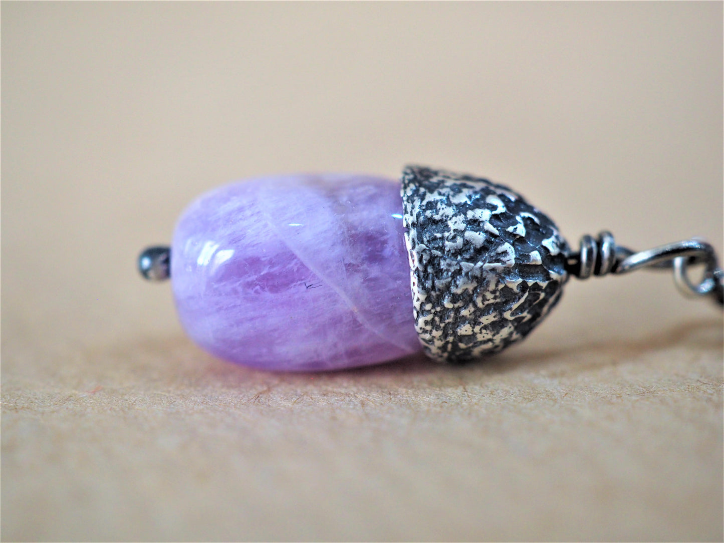High, Charlie - Amethyst and Oxidised Silver Acorn Pendant