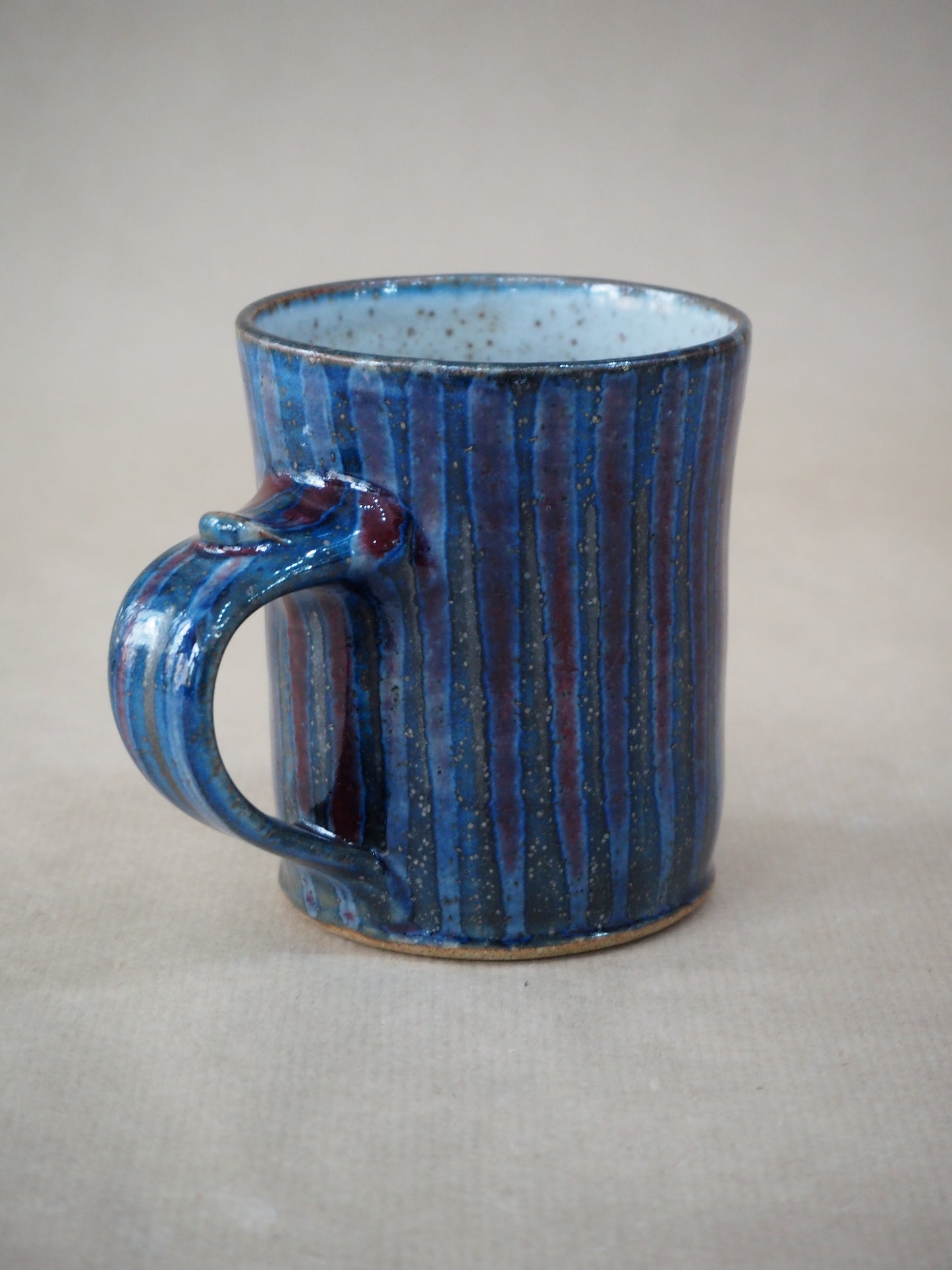 Goldsmith, Robert – Large Red, Blue & Silver Pinstripe Mug