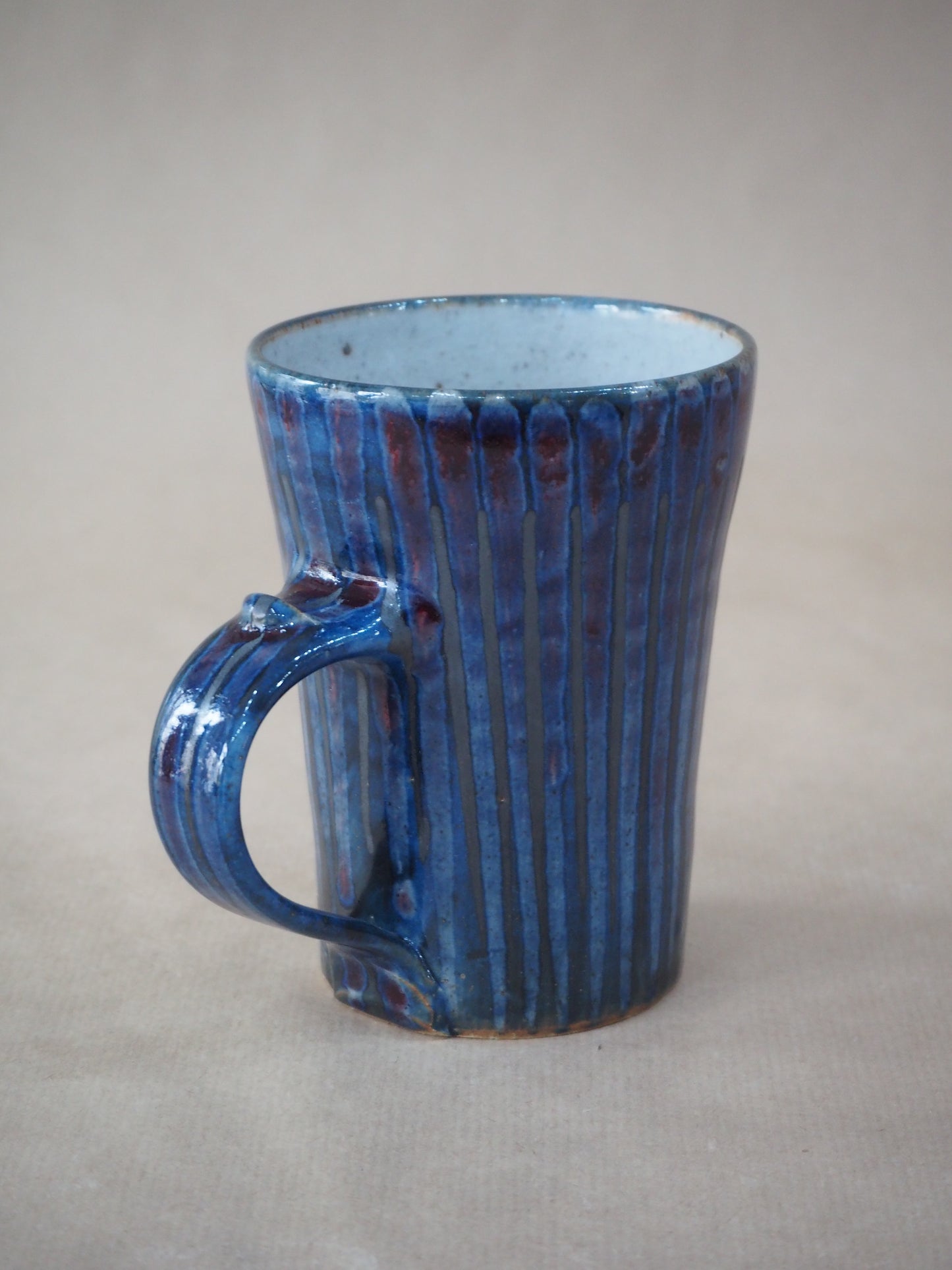 Goldsmith, Robert – Tall Red, Blue & Silver Pinstripe Mug