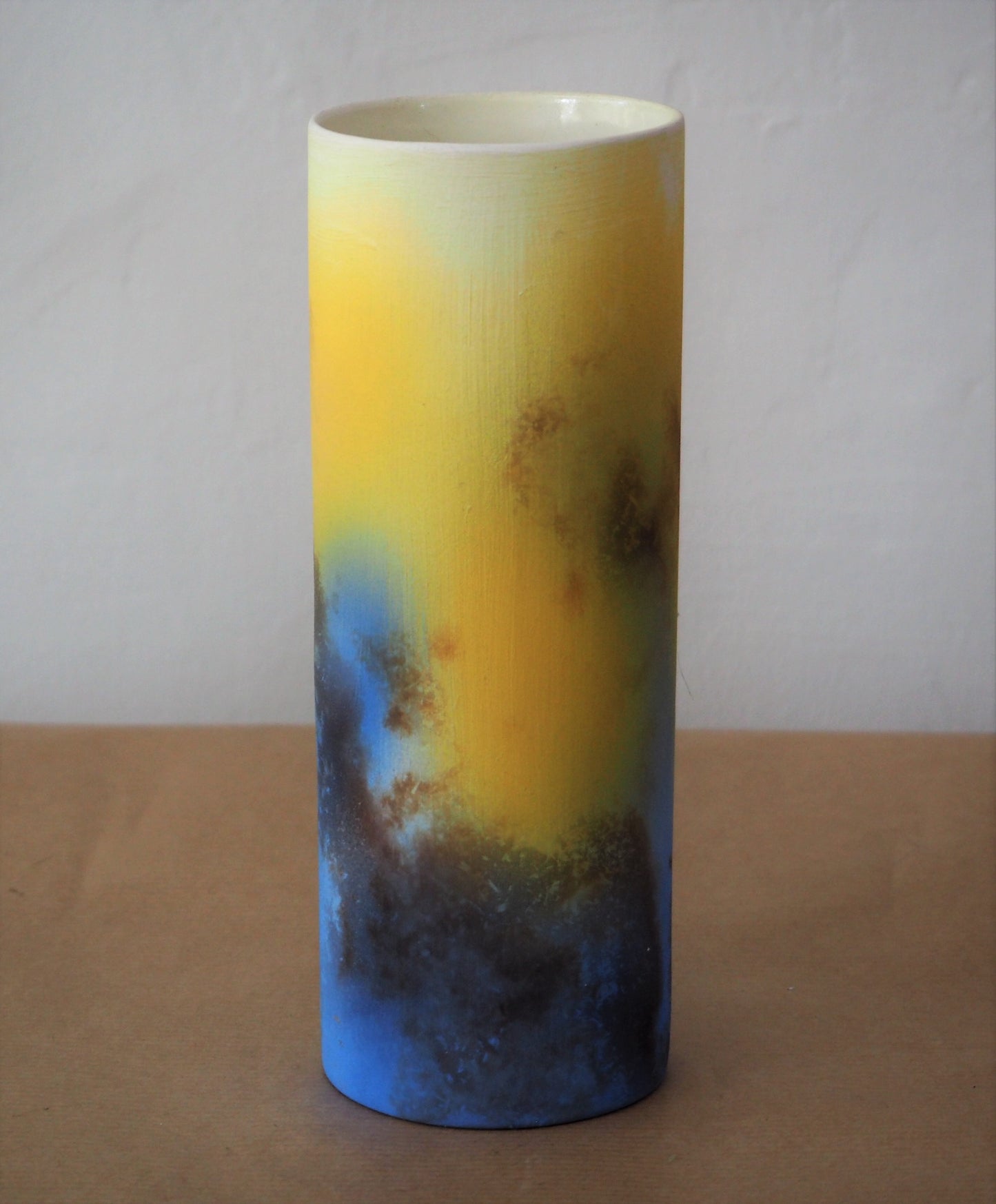 Wolfe Murray, Tessa – Blue/Yellow Earthenware Cylinder