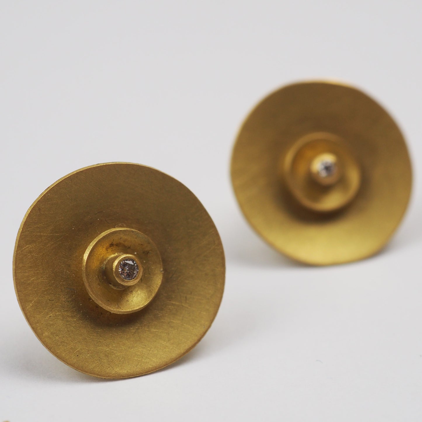 Krinos, Daphne – Tiny Set Diamond Gold Earrings