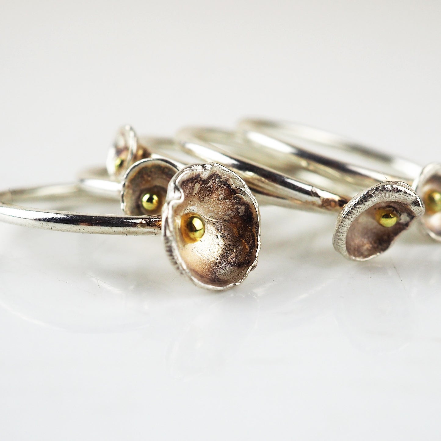 Carlow, Shimara – Silver Acorn Cup Cluster Rings | Shimara Carlow | Primavera Gallery