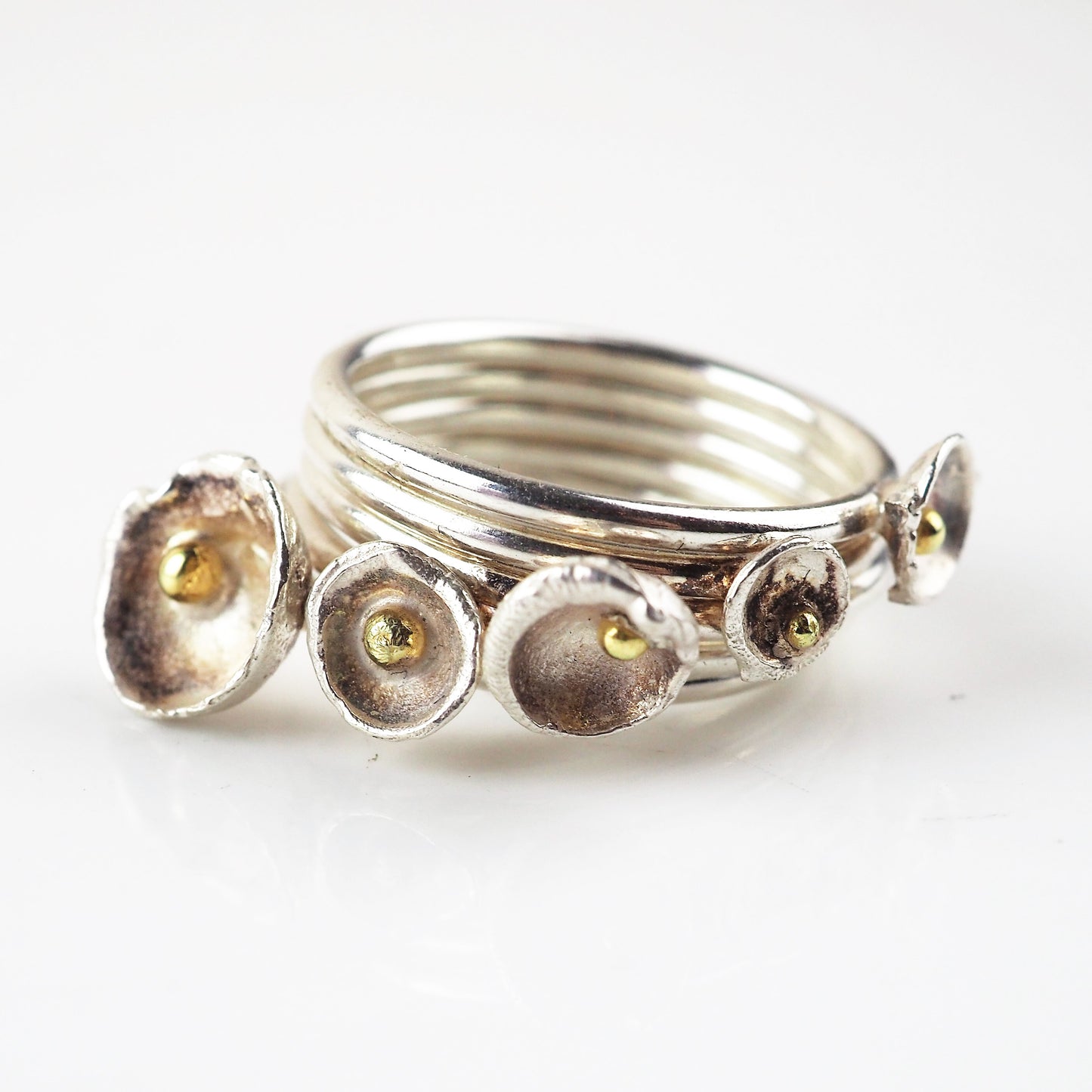 Carlow, Shimara – Silver Acorn Cup Cluster Rings | Shimara Carlow | Primavera Gallery