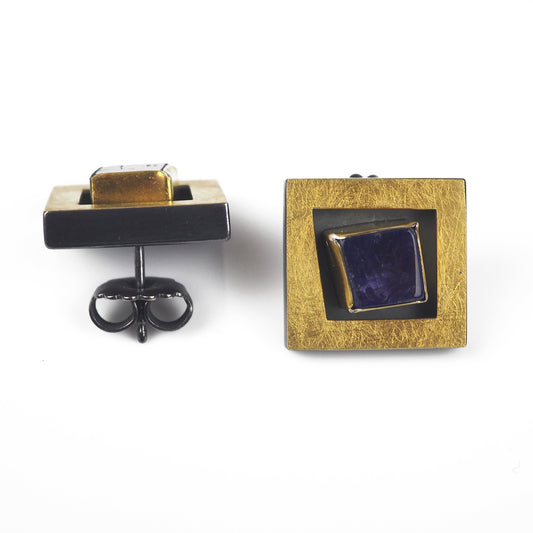 Klosowski, Kai - 22ct Gold Studs With Tanzanite | Kai Klosowski | Primavera Gallery