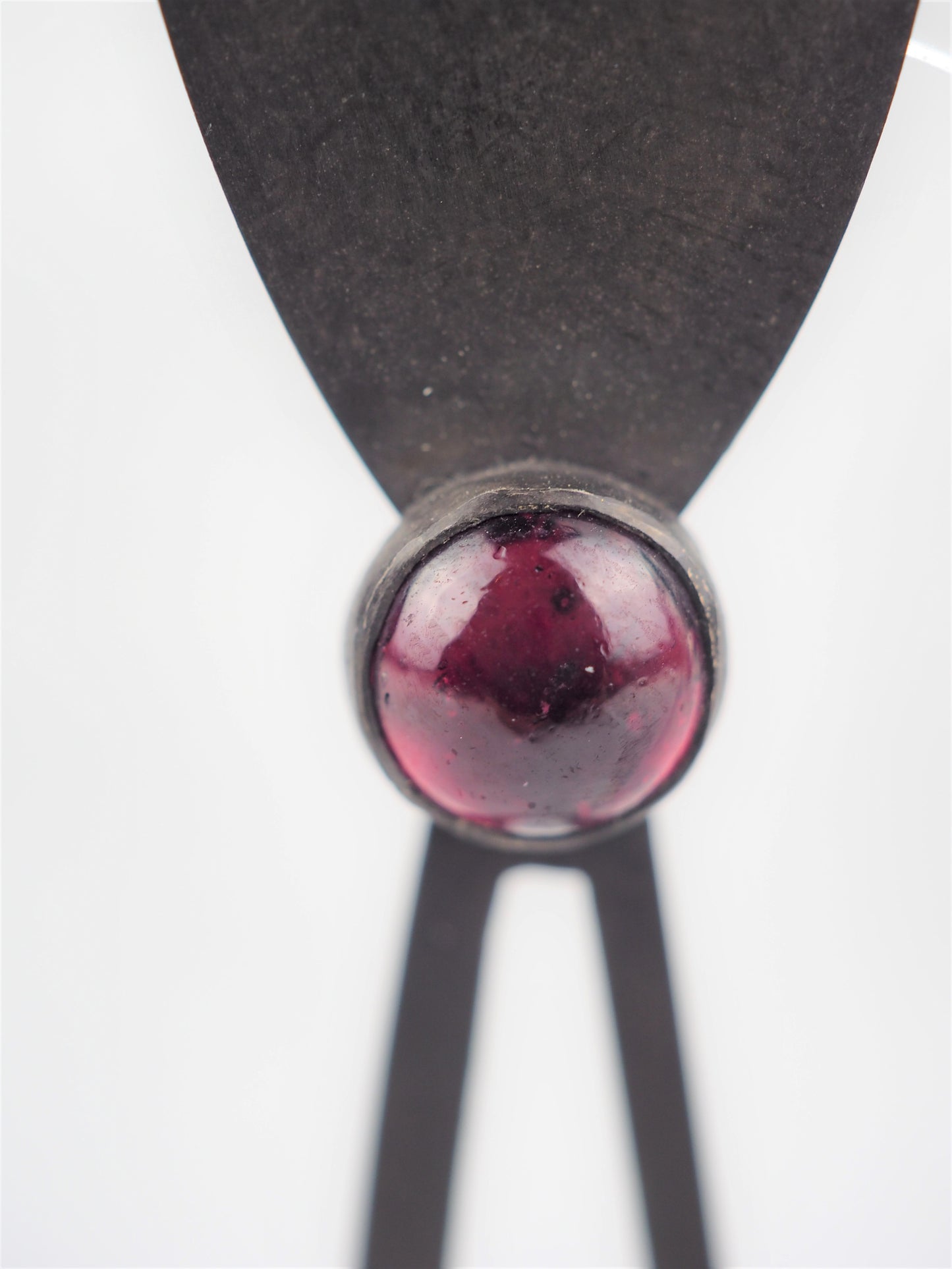 Krinos, Daphne – Oxidised Silver and Garnet Earrings