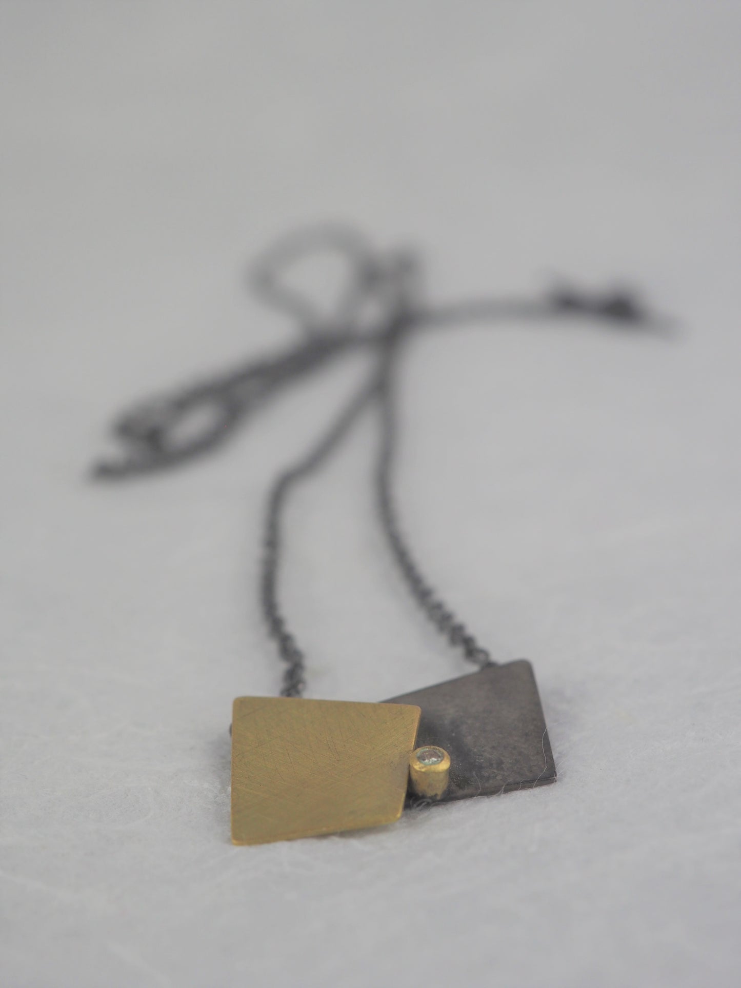 Krinos, Daphne – Gold, Oxidised Silver and Diamond Necklace