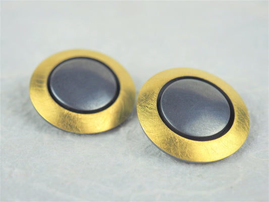 Klosowski, Kai - 22ct Gold and Oxidised Silver Clip-On Studs