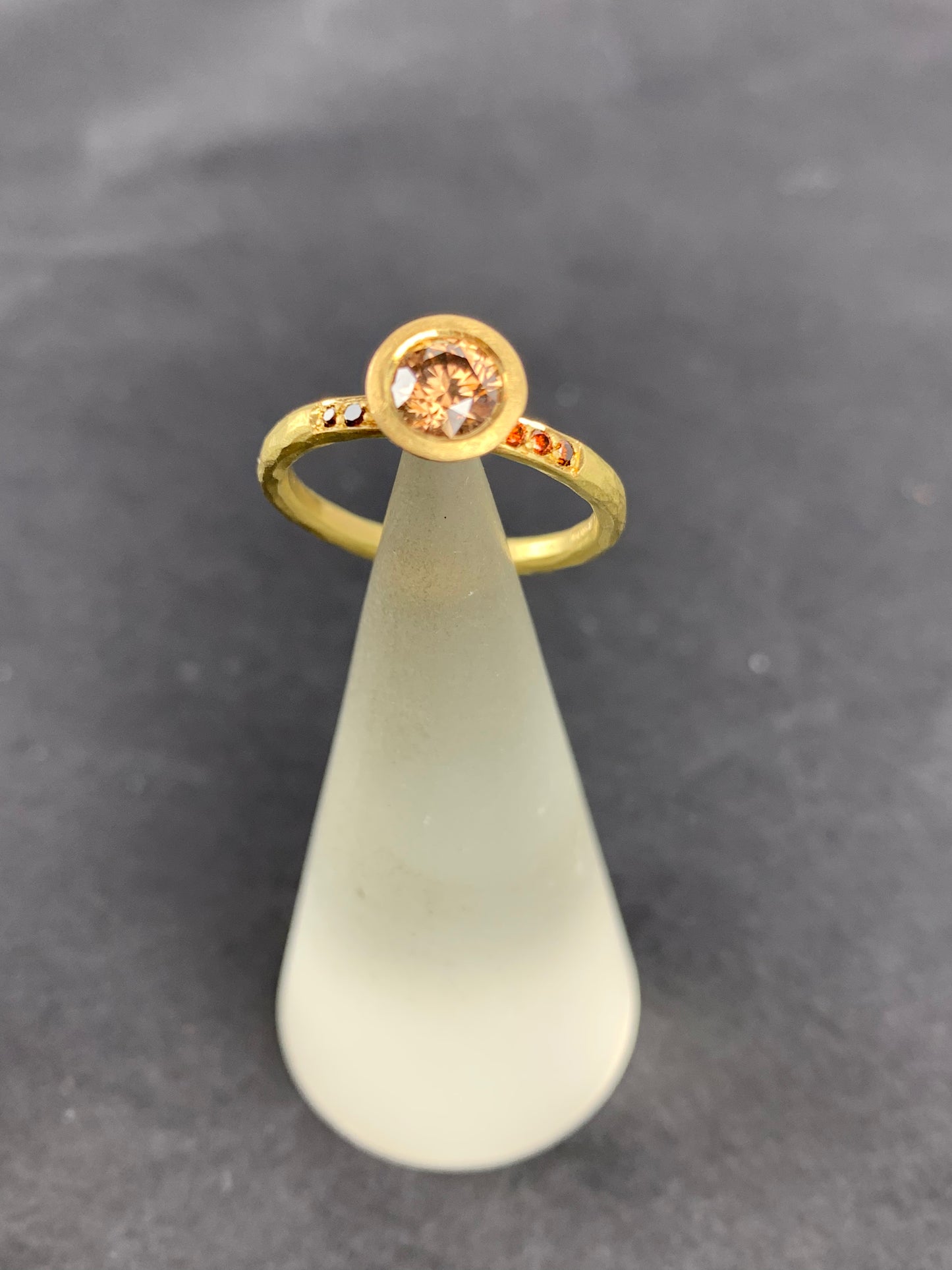 Betts, Malcolm - Gold Ring with Cognac Diamonds, Size L