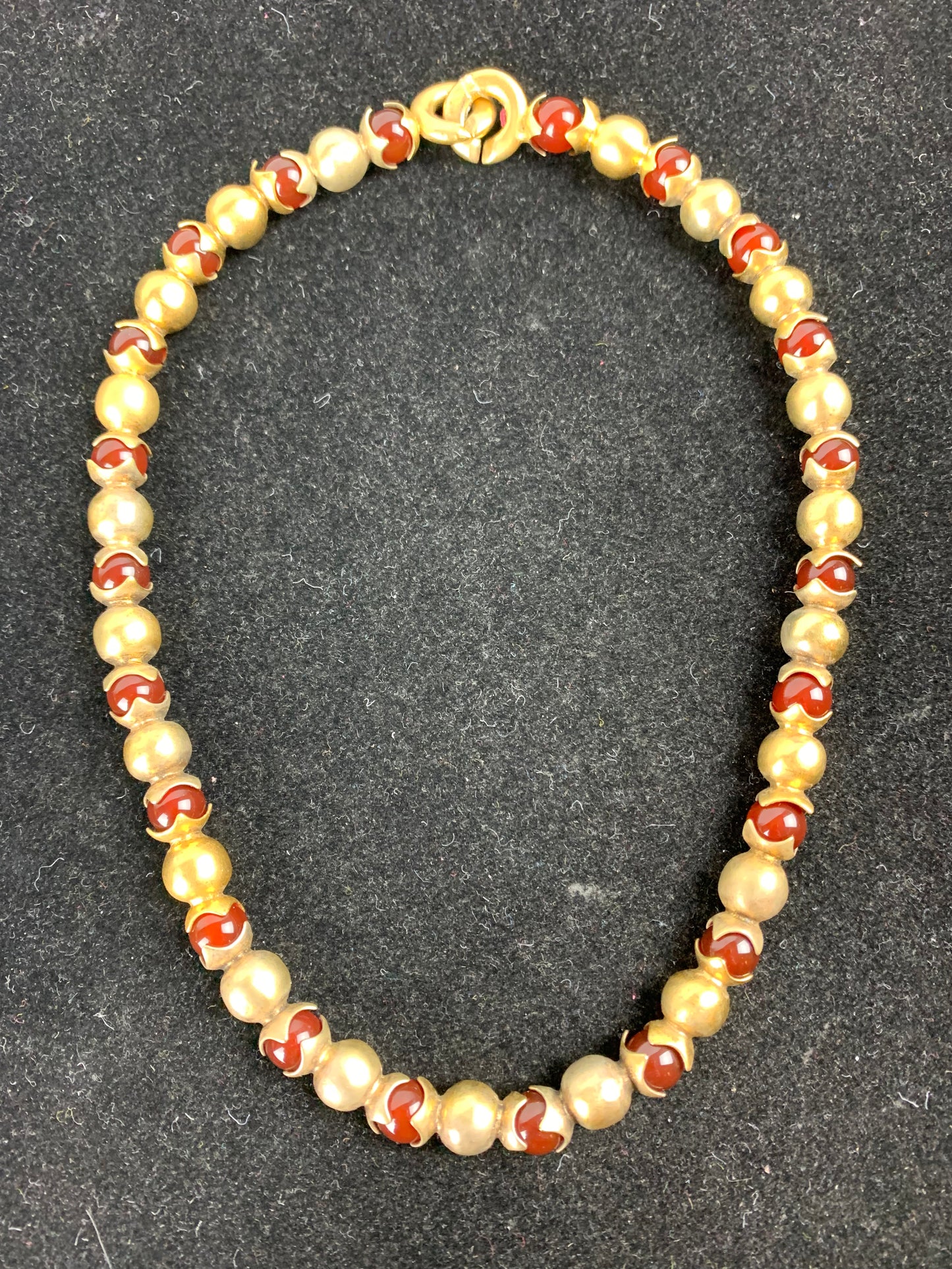 Ottaway, Charmian - Cornelian and Gold on Silver necklace