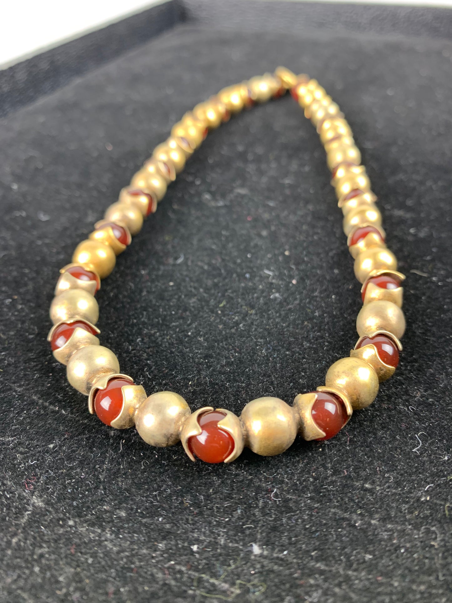Ottaway, Charmian - Cornelian and Gold on Silver necklace