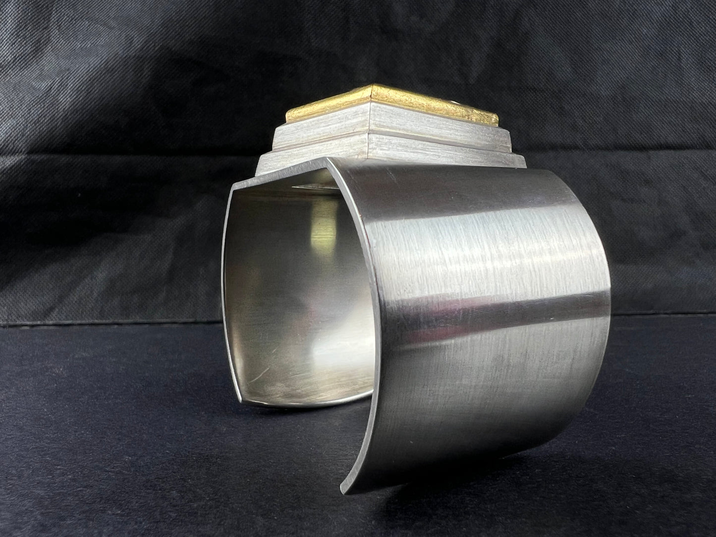 Koppmann, Josef - Silver and 24 Gold Cuff with Rutilated Quartz