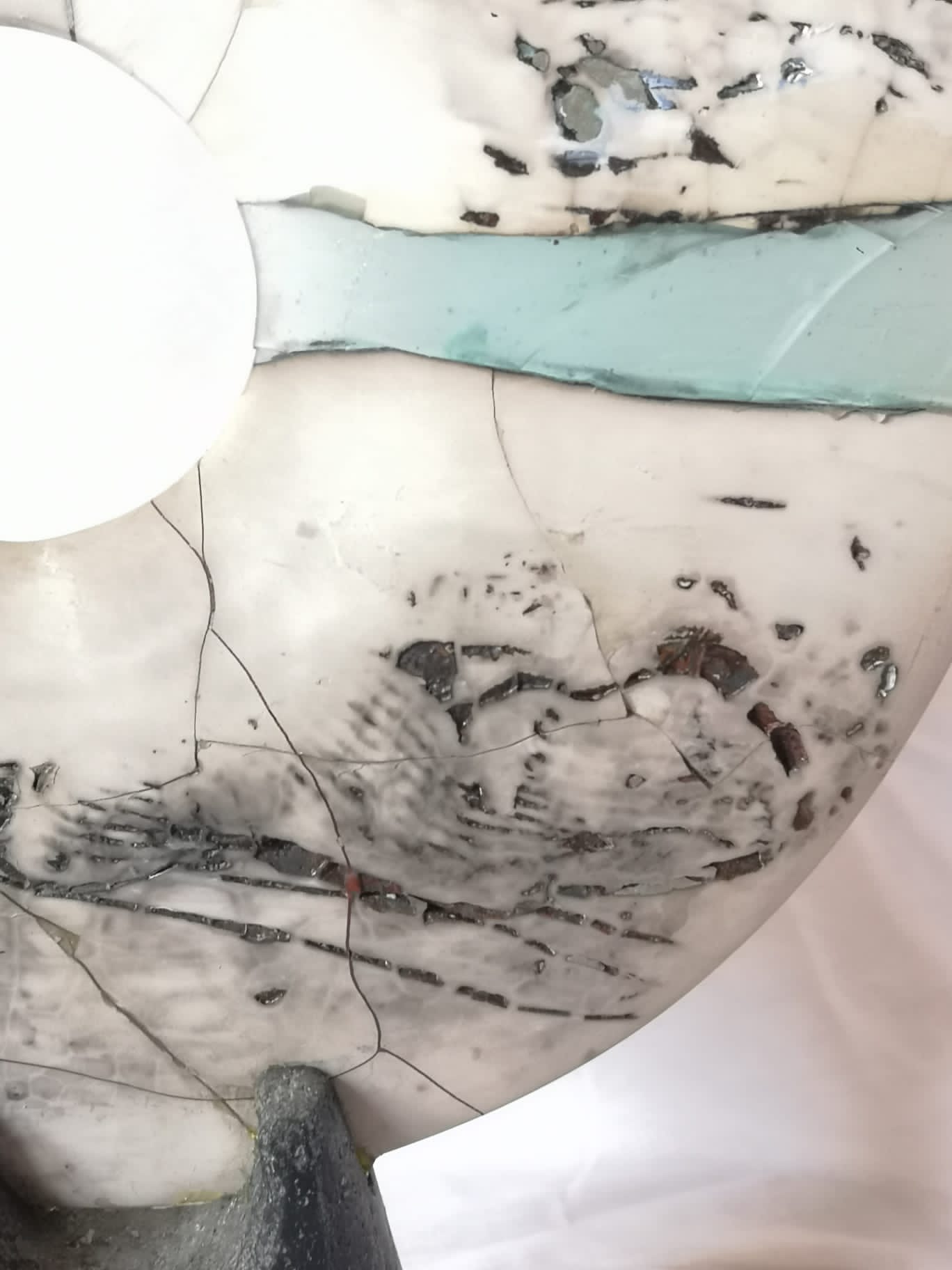 Hayes, Peter - Large blue and white disc (College Farm Collection)