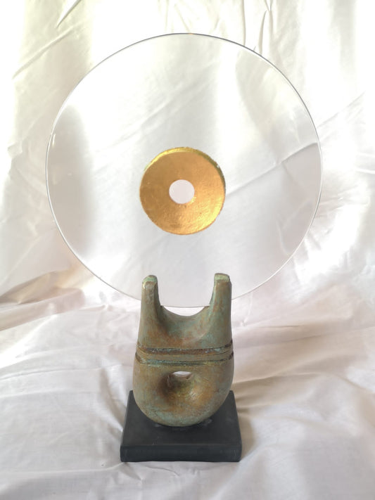Hayes, Peter - Medium Glass Disc with 24 carat Gold