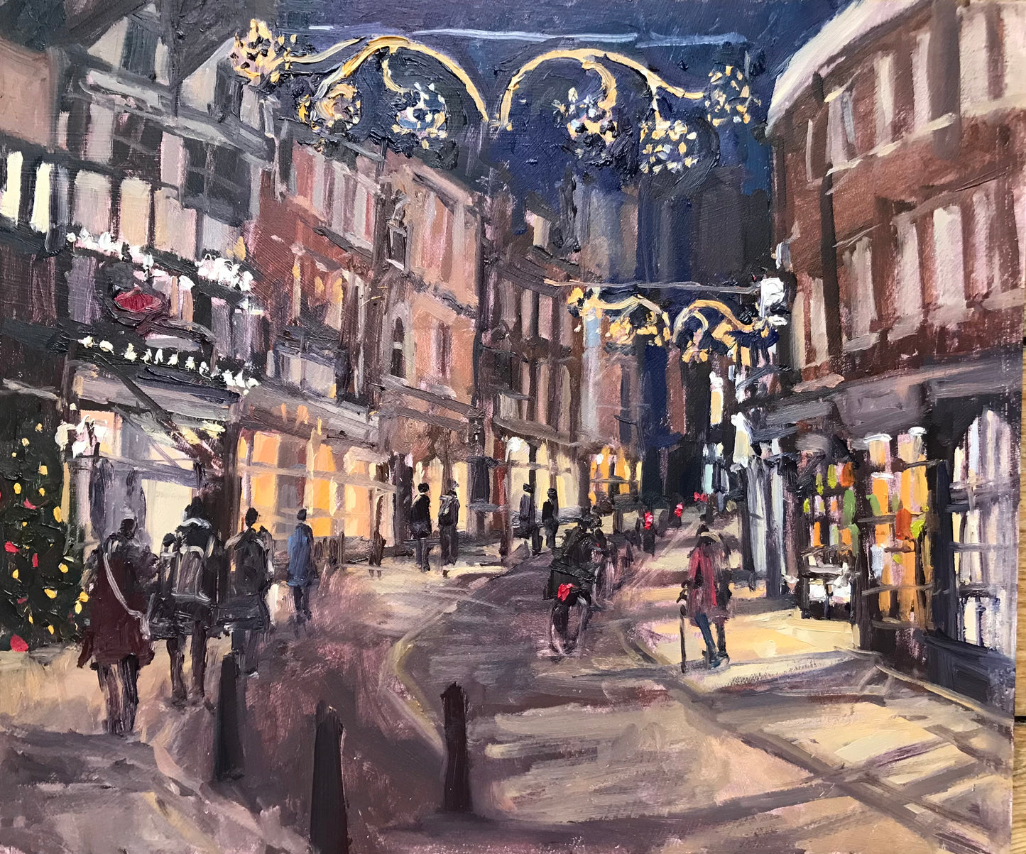 Allbrook, Sarah - 'Trinity Street, Christmas Nocturne, Cambridge’