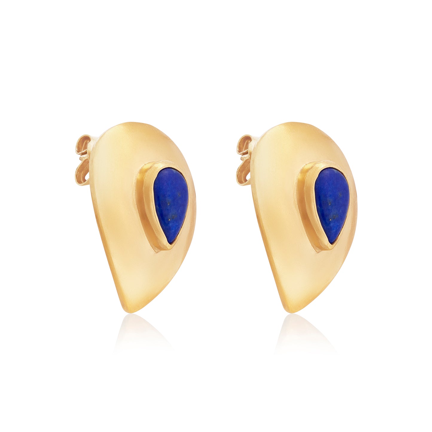 Franklin, John - Gold Plated Earrings with Lapis Lazuli