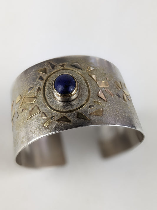Mannheim, Catherine - Silver Cuff with Gold Shards and Lapis