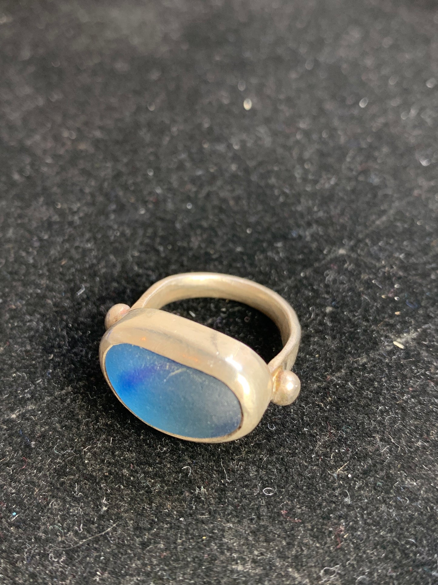 Cowen, Gina – Variegated Blue Sea Glass Ring