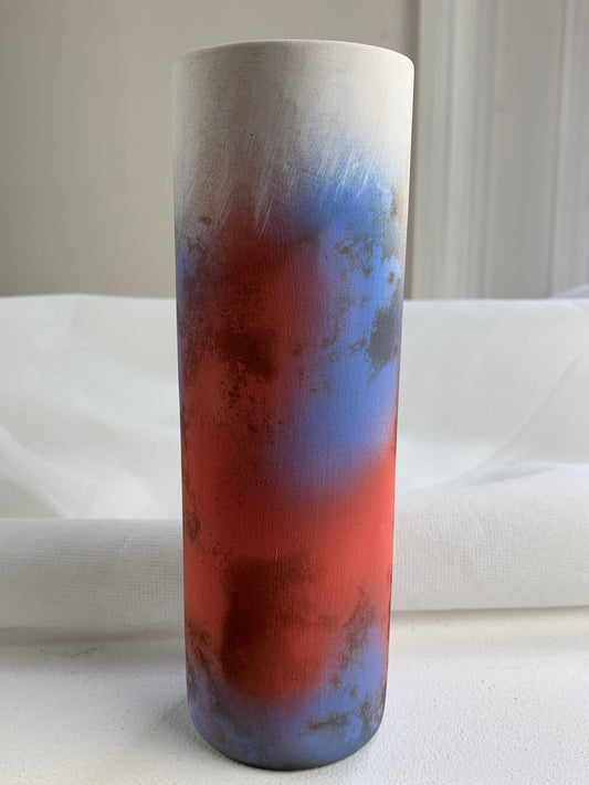 Wolfe Murray, Tessa – Blue/Red Large Cylinder Vase