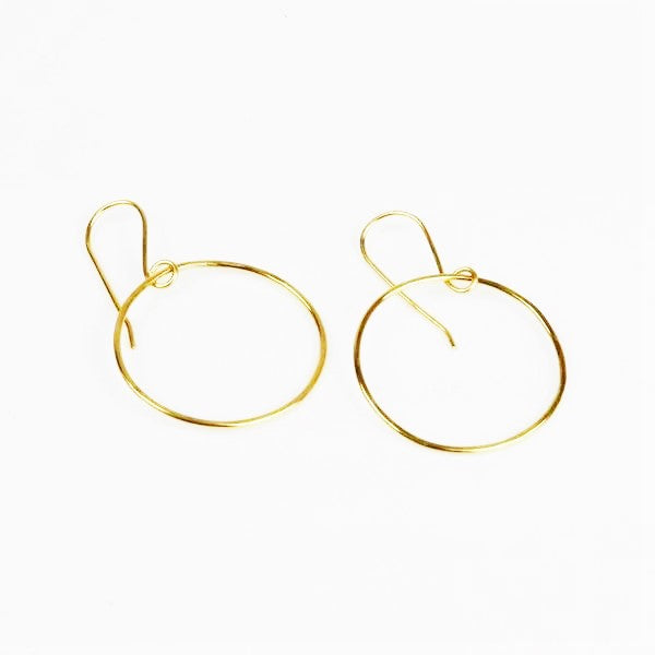 Bruun, Birgitte – Gold Hook Circular Earrings | Birgitte Bruun | Primavera Gallery