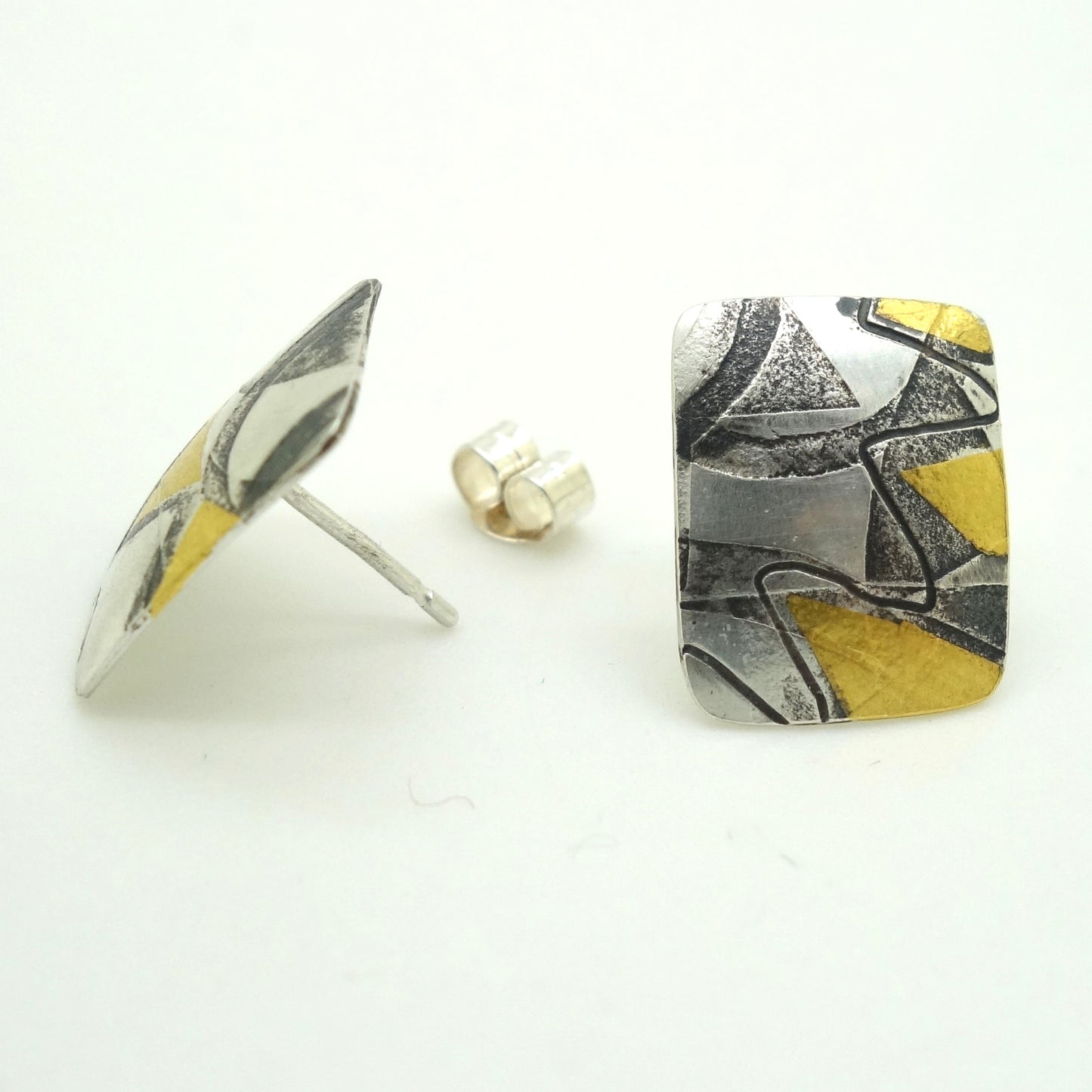 Briggs, Jessica – Gold and Oxidised Silver Studs