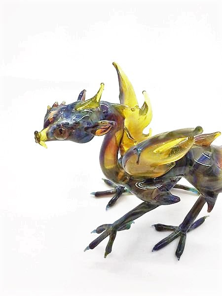 Welch, Elizabeth – Pyrex Large Blue Dragon | Elizabeth Welch | Primavera Gallery