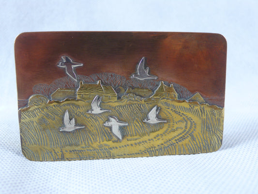 Van Dop, CJ - Wheatfield Box with Birds II