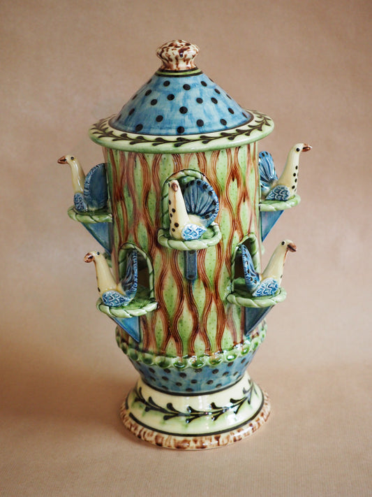 Young, Paul – Lidded Pot With Birds