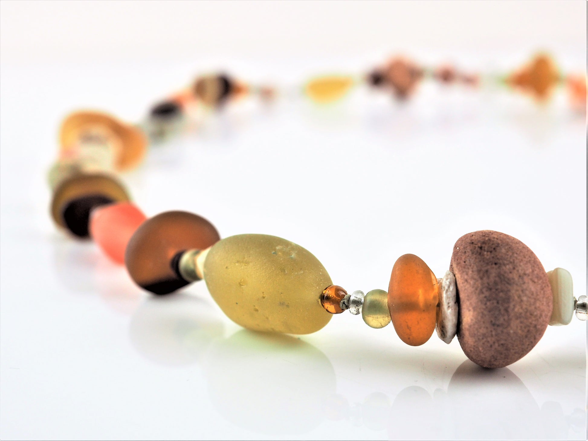 Cowen, Gina – Orange Sea Glass Necklace | Gina Cowen | Primavera Gallery