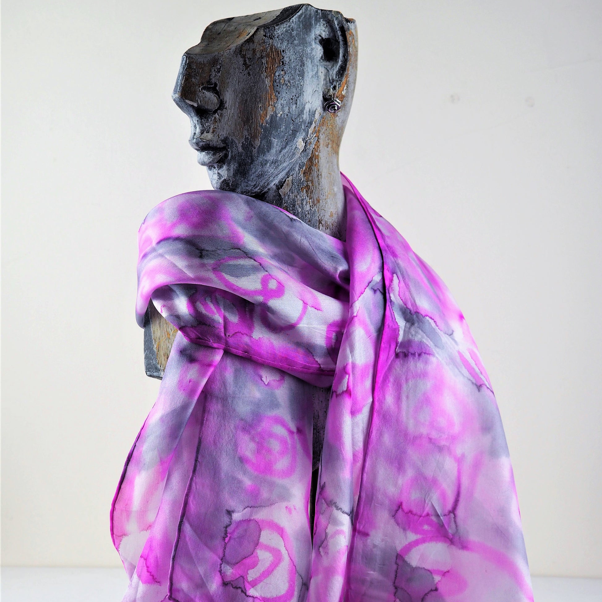 DeRome, Maureen (Mo) – Purple Painted Silk Scarf | Maureen (Mo) DeRome | Primavera Gallery