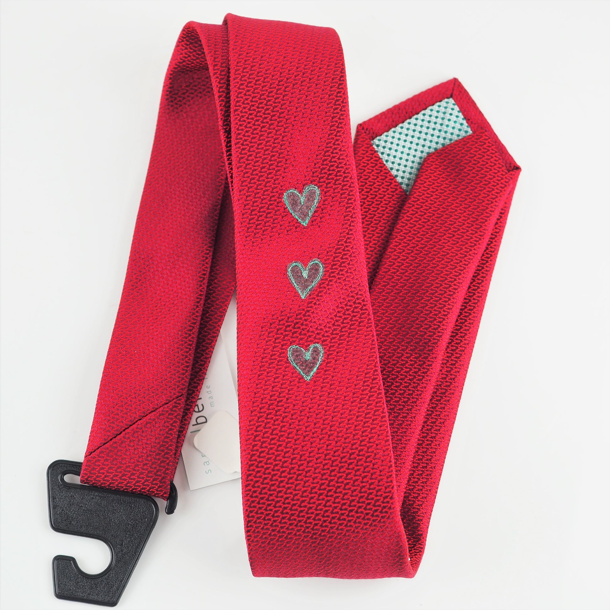 Beresford, Sarah – Reptile Red Tie With Hearts | Sarah Beresford | Primavera Gallery