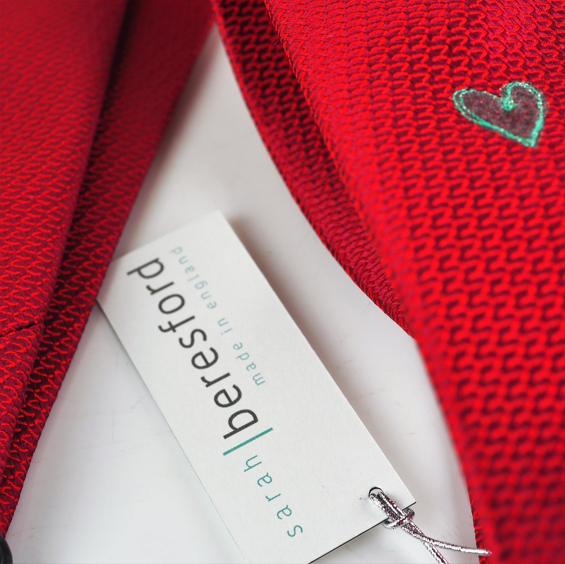 Beresford, Sarah – Reptile Red Tie With Hearts | Sarah Beresford | Primavera Gallery