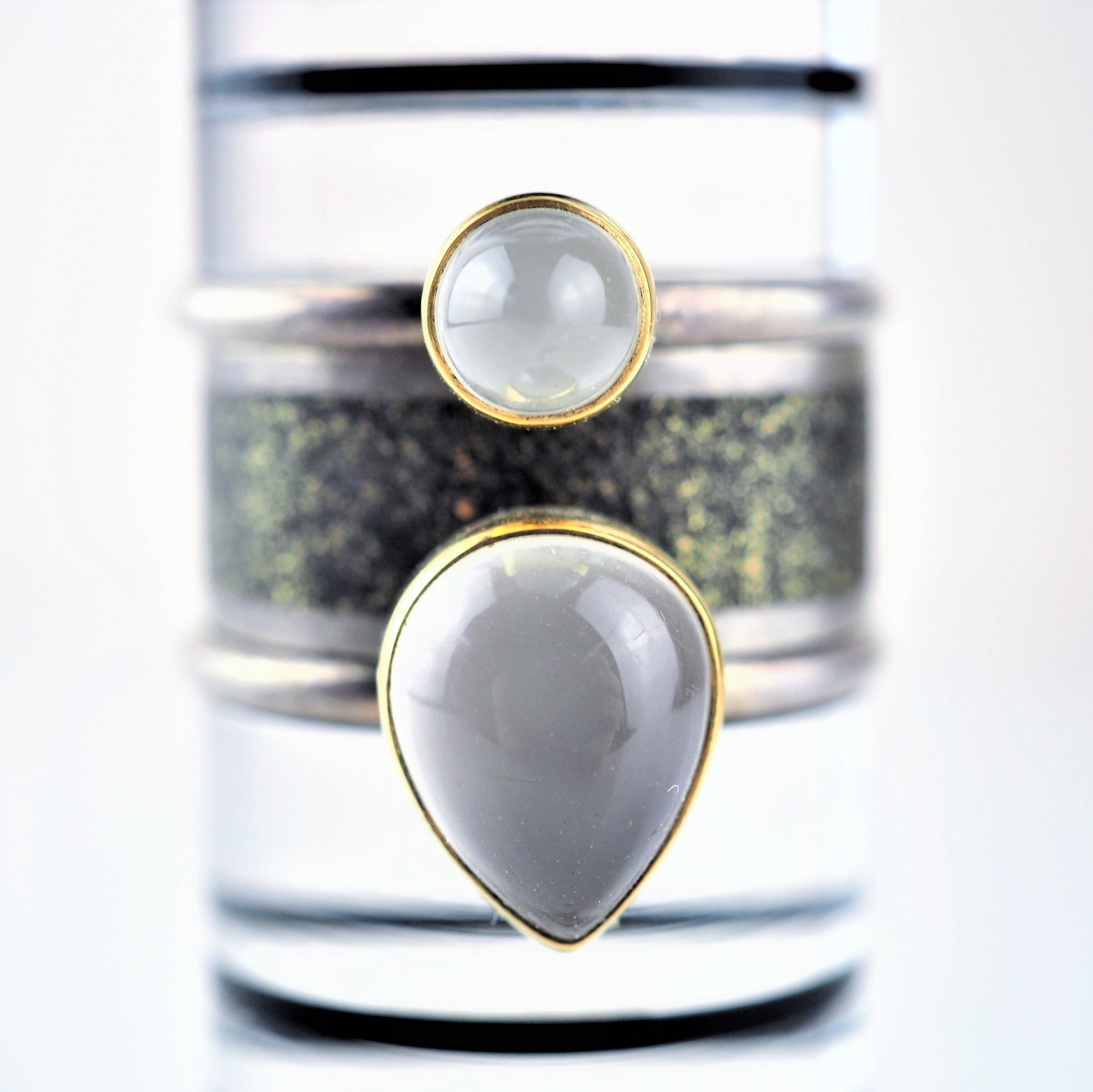 Ramshaw, Wendy – Moonstone and Enamel Three Ring Set | Wendy Ramshaw | Primavera Gallery