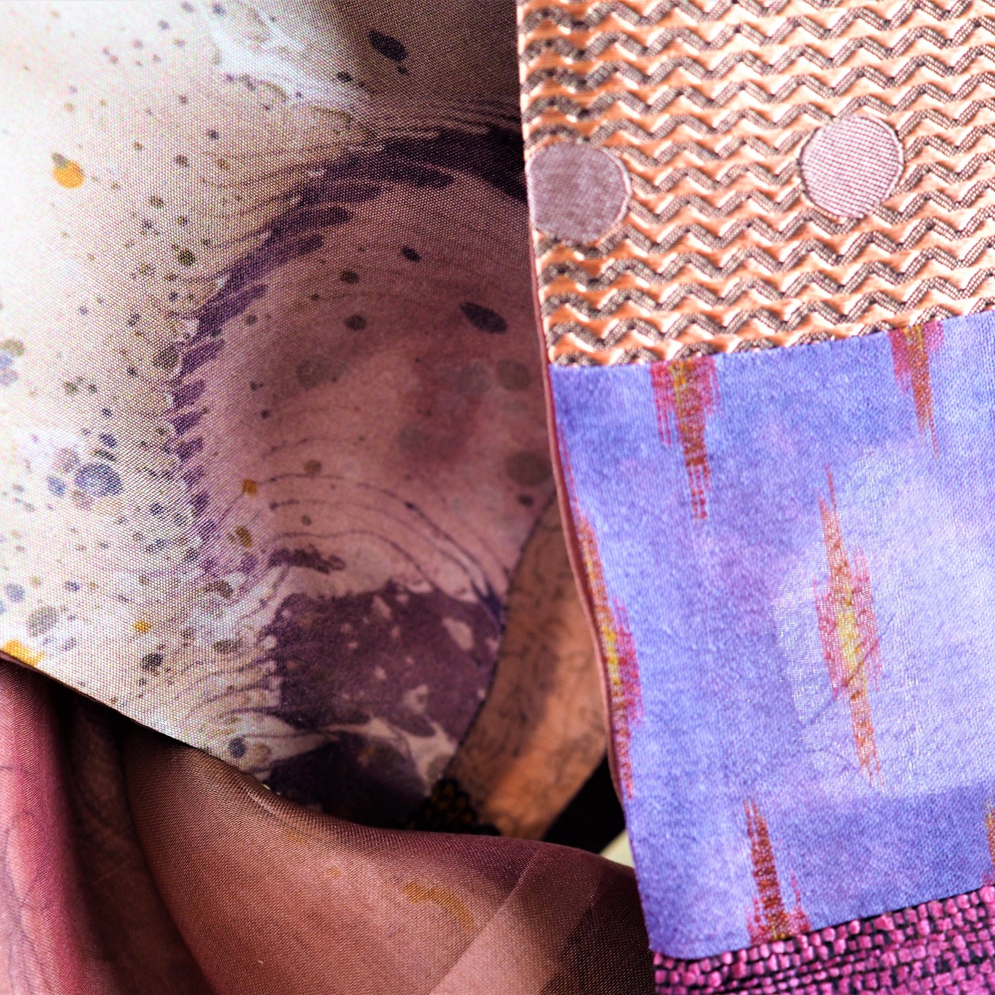 Blondel, Tess – Pink Patterned Silk Scarf | Tess Blondel | Primavera Gallery
