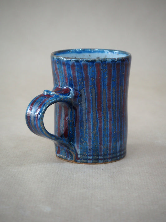 Goldsmith, Robert – Small Red, Blue & Silver Pinstripe Mug
