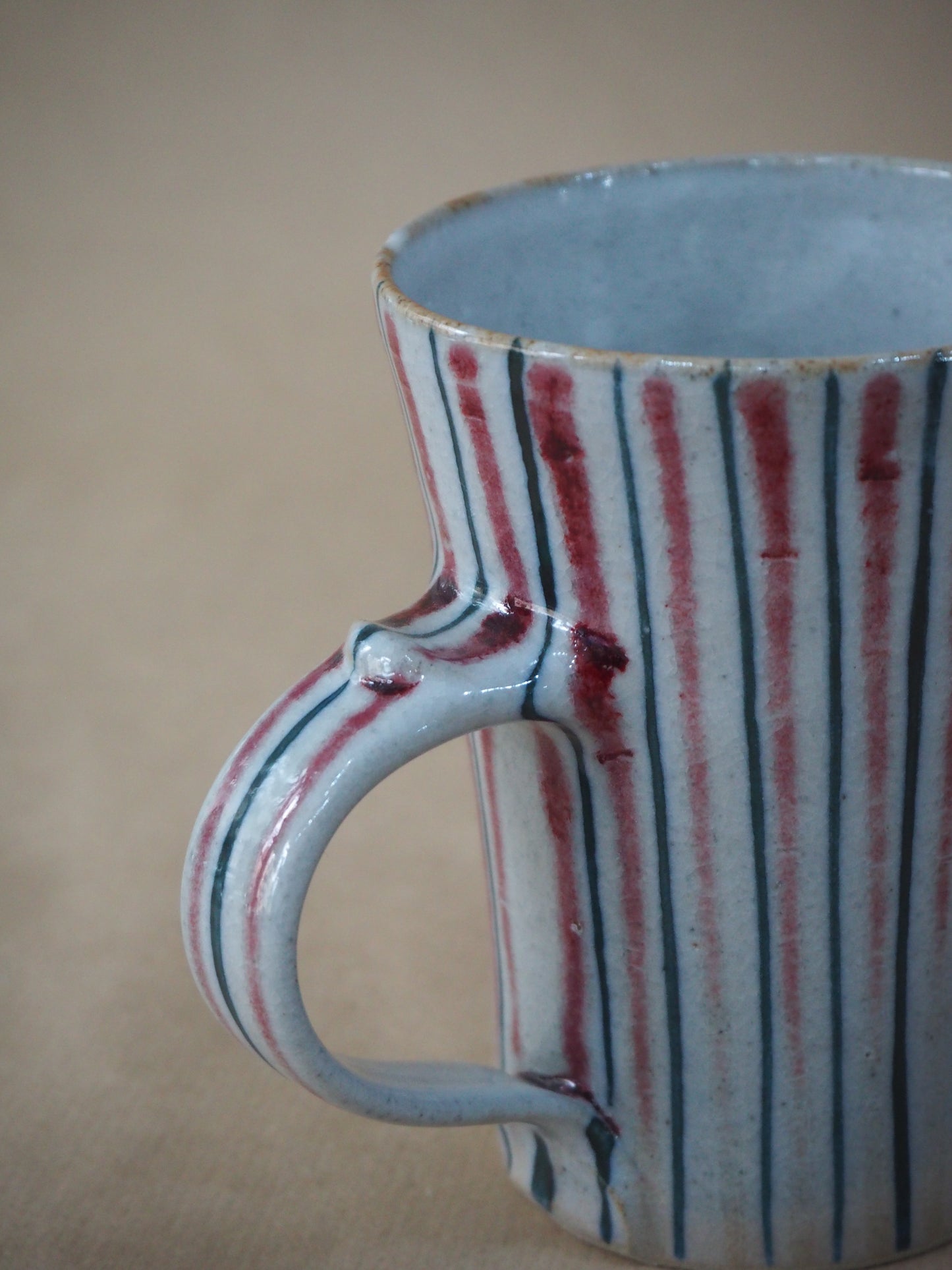 Goldsmith, Robert – Tall Red & Blue Pinstripe Mug