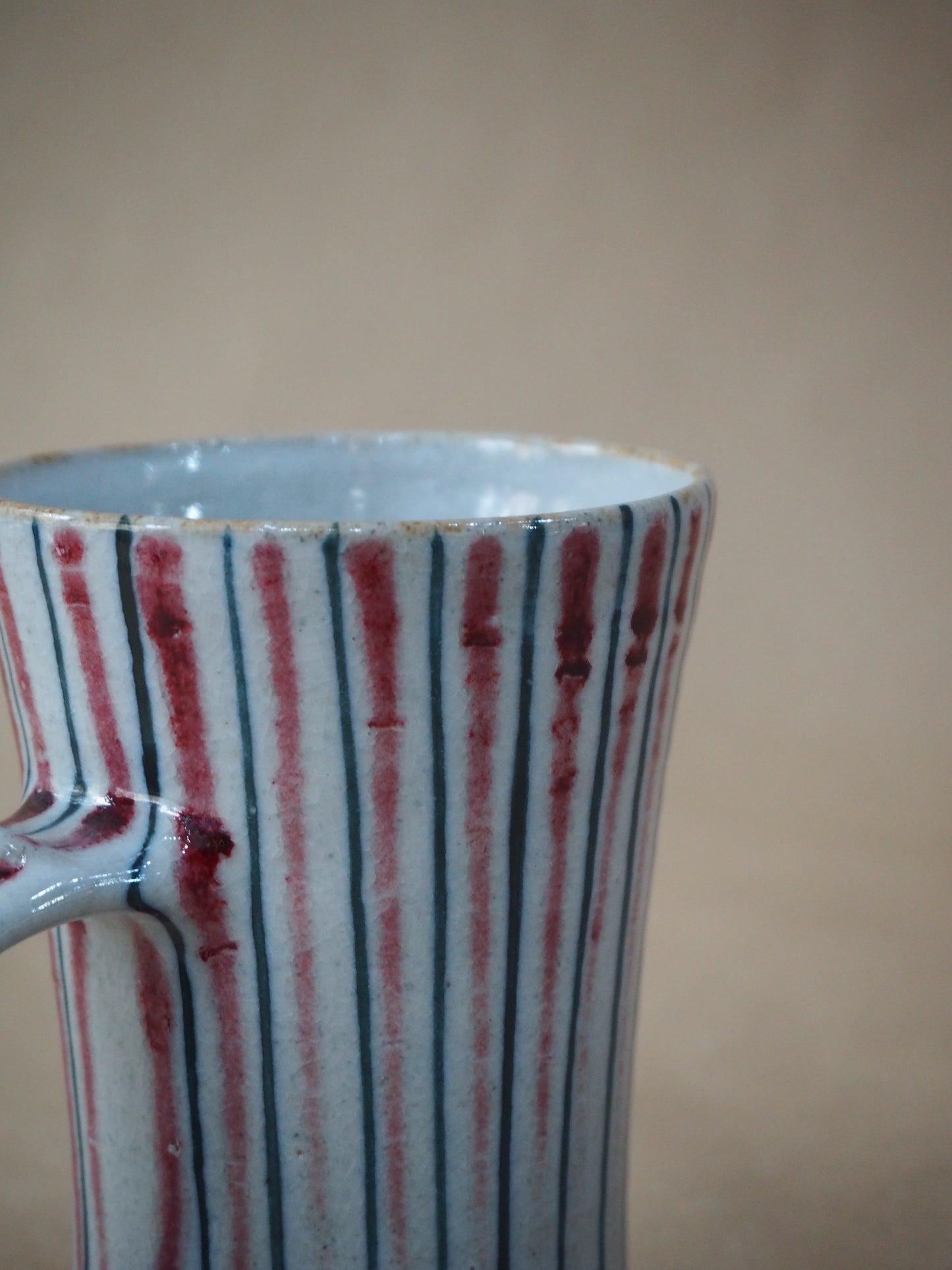 Goldsmith, Robert – Tall Red & Blue Pinstripe Mug