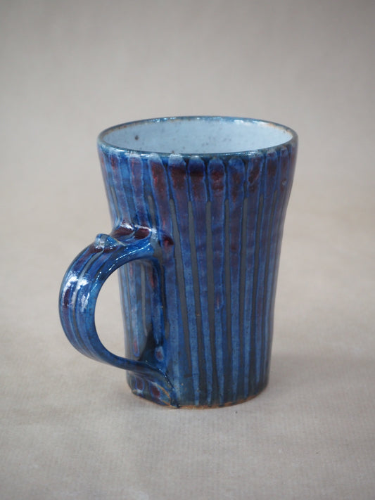 Goldsmith, Robert – Tall Red, Blue & Silver Pinstripe Mug