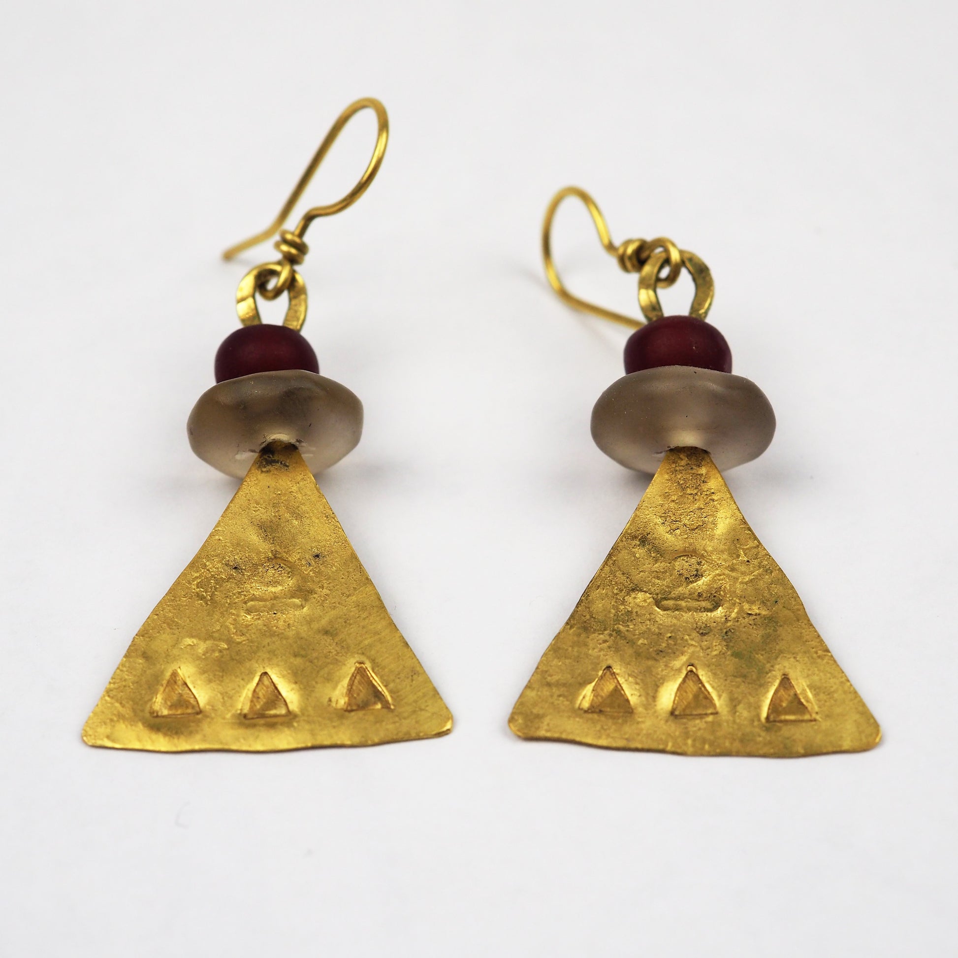 Royle, Guy – Gold, Carnelian and Quartz Earrings | Guy Royle | Primavera Gallery