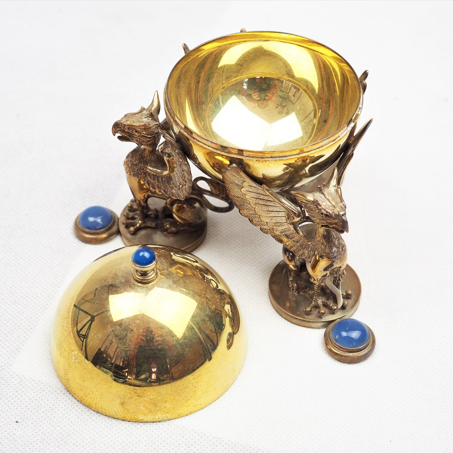 Jones, Sarah - Two Piece Gilded Silver Lidded Ornaments | Sarah Jones | Primavera Gallery